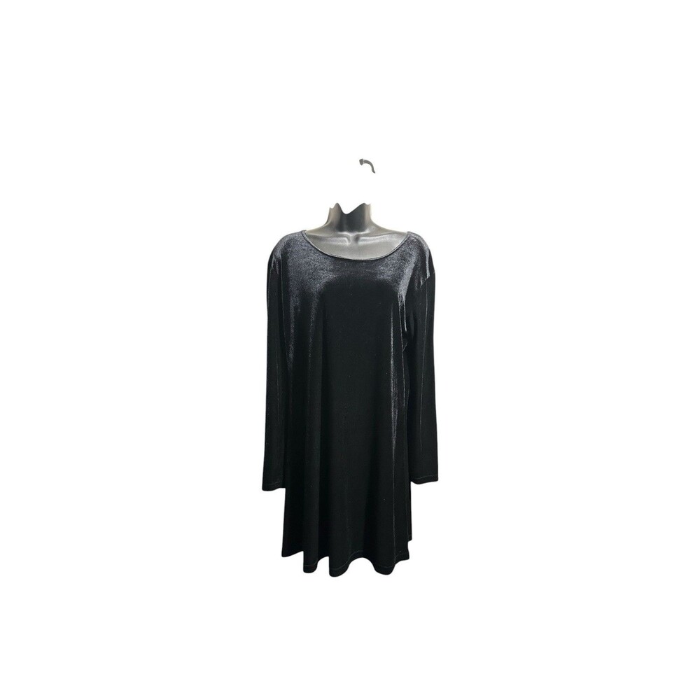 Vintage Clio Velvet Swing Dress Women’s Large Black Stretch Whimsigoth Witchy